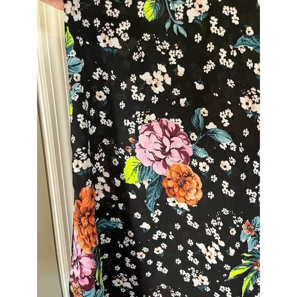 Torrid Top Women 2X Black Floral Halter Tank High Neck Boho Western Sheer Girly - Picture 9 of 14